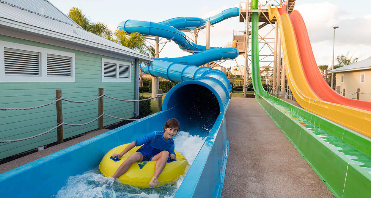 Tsunami slide at the Encore Resort at Reunion